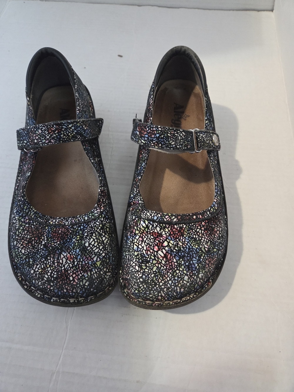 Alegria Belle Cathedral Mary Jane Shoes Rainbow Leather Clog Sz 39 Size 8.5-9